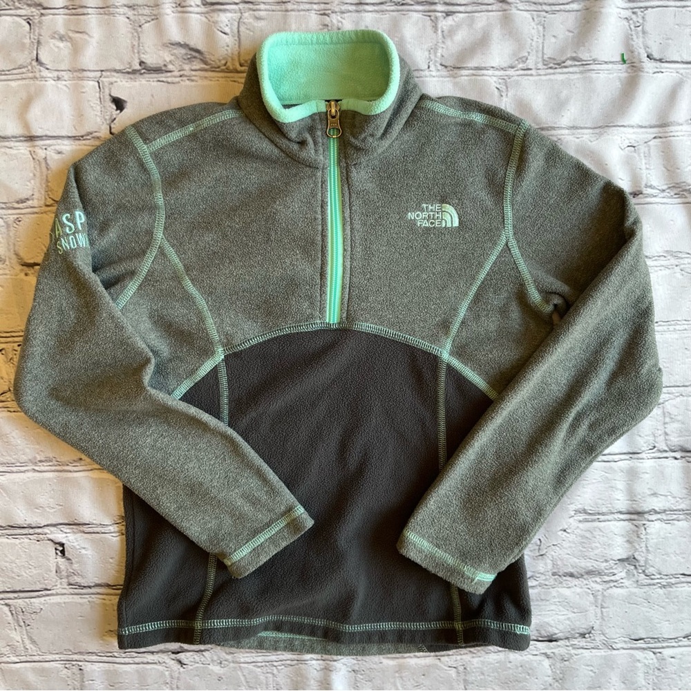 The North Face Girls Small 7/8 Aspen Snowmass Colorado Fleece 1/4 Zip Pull Over